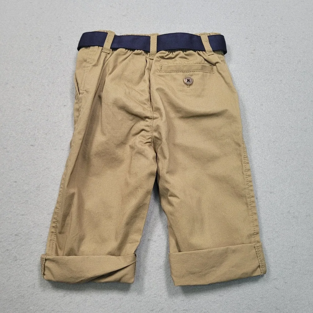 Ralph Lauren Kids Khaki Chino Pants Navy Blue D-Ring Belt 12M 320711051001